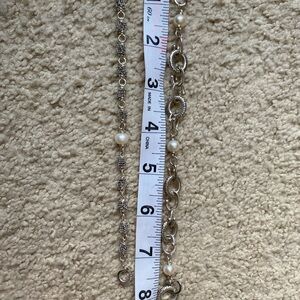 Pair of Michael Dawkins Silver and Pearl Bracelets